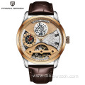 BENYAR Top Men High Quality Watches Luxury Leather Wrist Watches Fashion Well-design Skeleton Mechanical Watch Waterproof